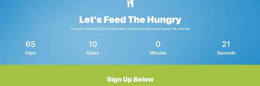 Screenshot of the fundraising page Hudson Hancock coded